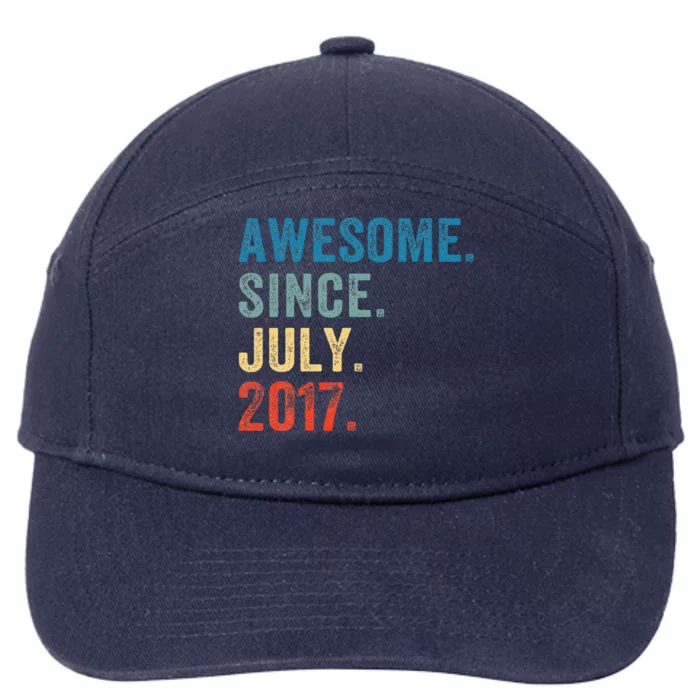 6 Year Old Gifts Awesome Since July 2017 6th Birthday 7-Panel Snapback Hat