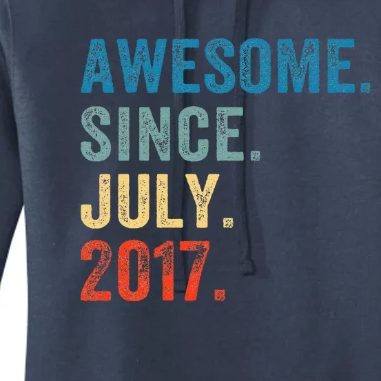 6 Year Old Gifts Awesome Since July 2017 6th Birthday Women's Pullover Hoodie