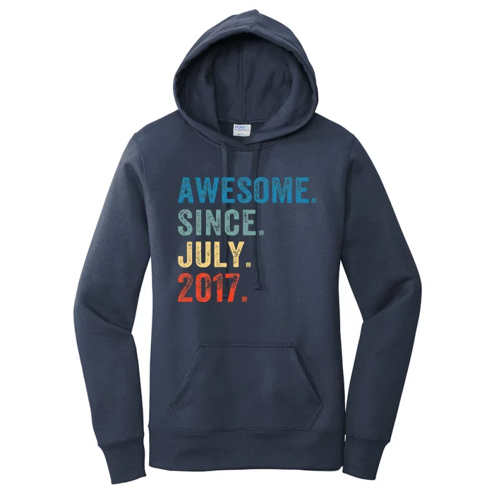 6 Year Old Gifts Awesome Since July 2017 6th Birthday Women's Pullover Hoodie