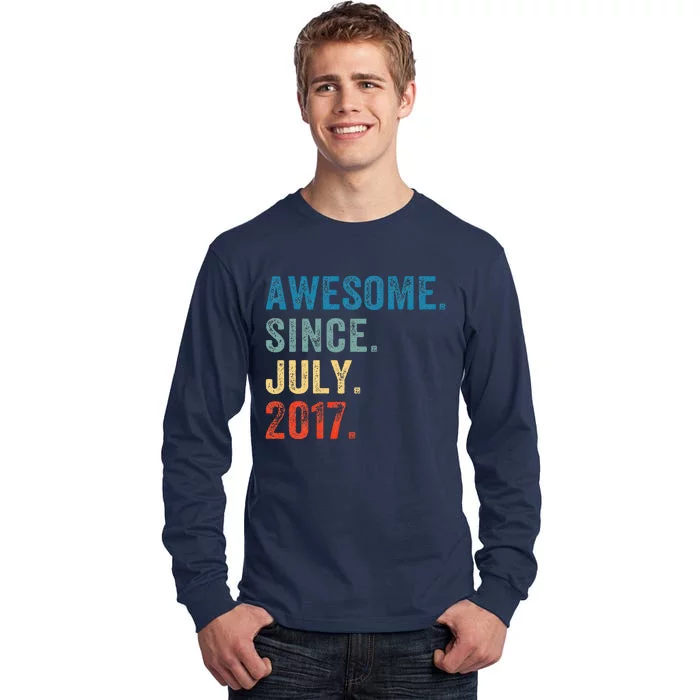 6 Year Old Gifts Awesome Since July 2017 6th Birthday Tall Long Sleeve T-Shirt