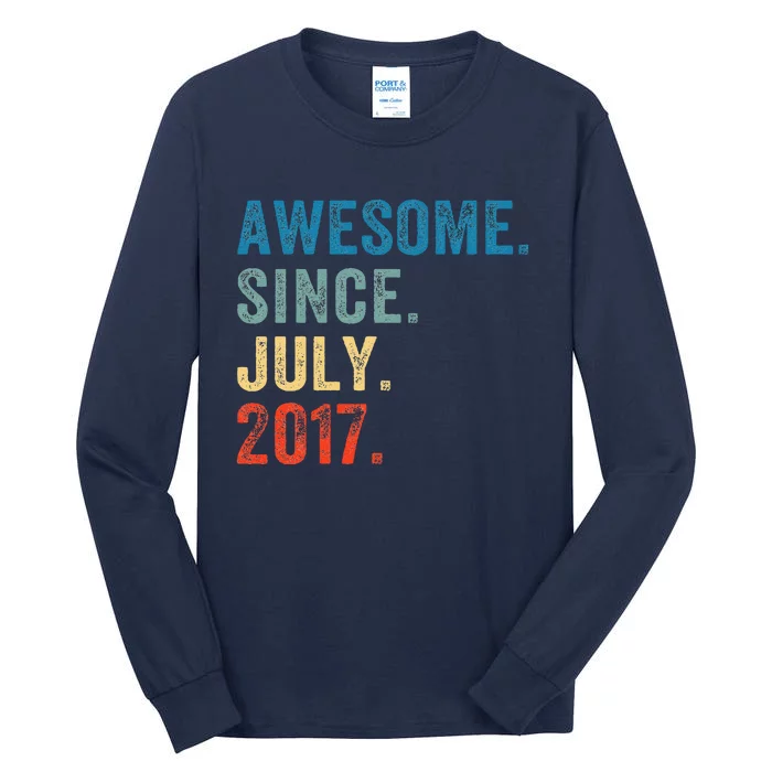 6 Year Old Gifts Awesome Since July 2017 6th Birthday Tall Long Sleeve T-Shirt