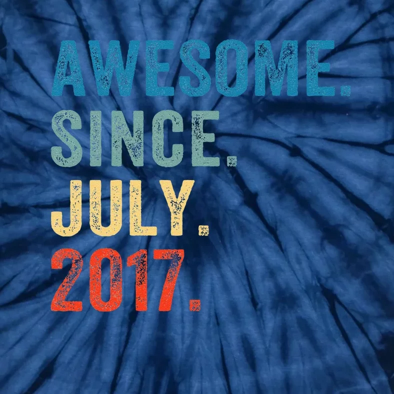 6 Year Old Gifts Awesome Since July 2017 6th Birthday Tie-Dye T-Shirt