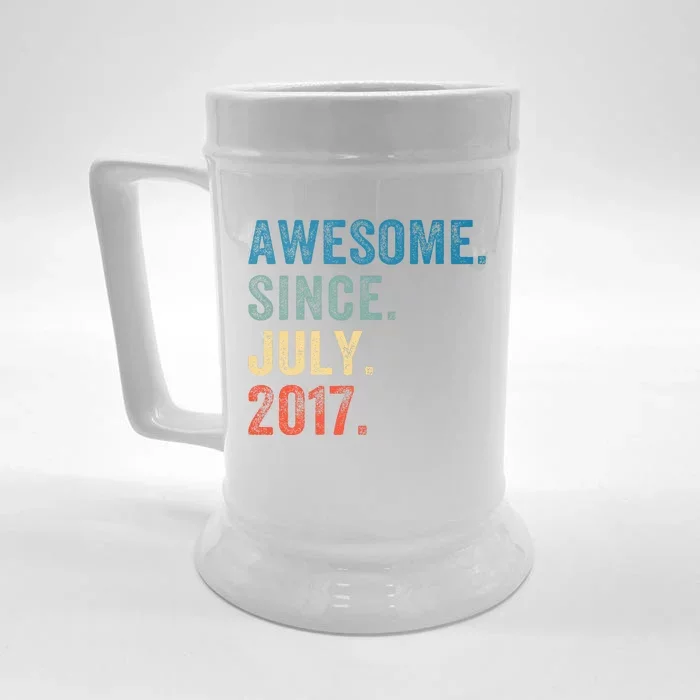 6 Year Old Gifts Awesome Since July 2017 6th Birthday Front & Back Beer Stein