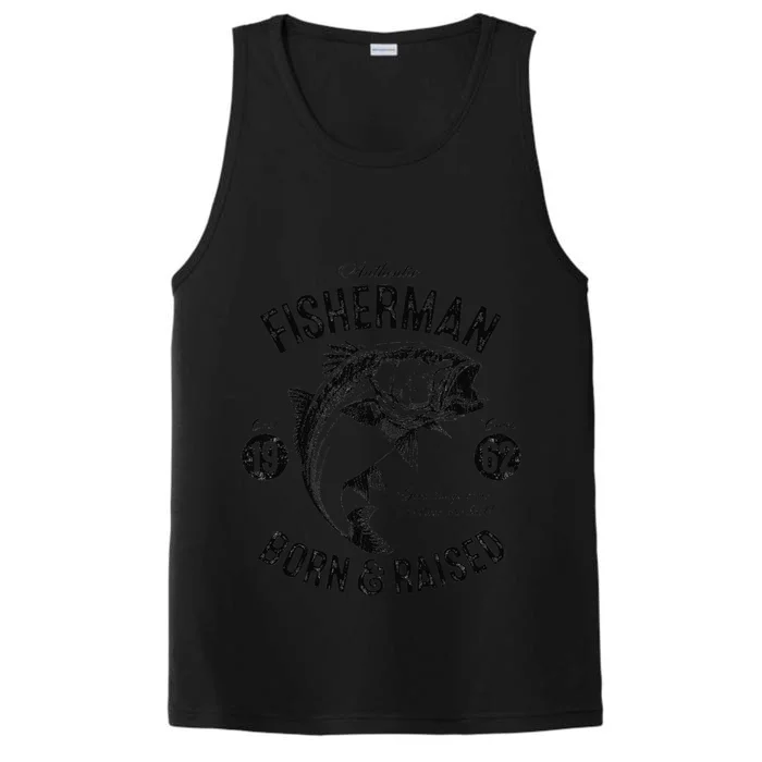 61 Year Old Fisherman Fishing 1962 61st Birthday Performance Tank