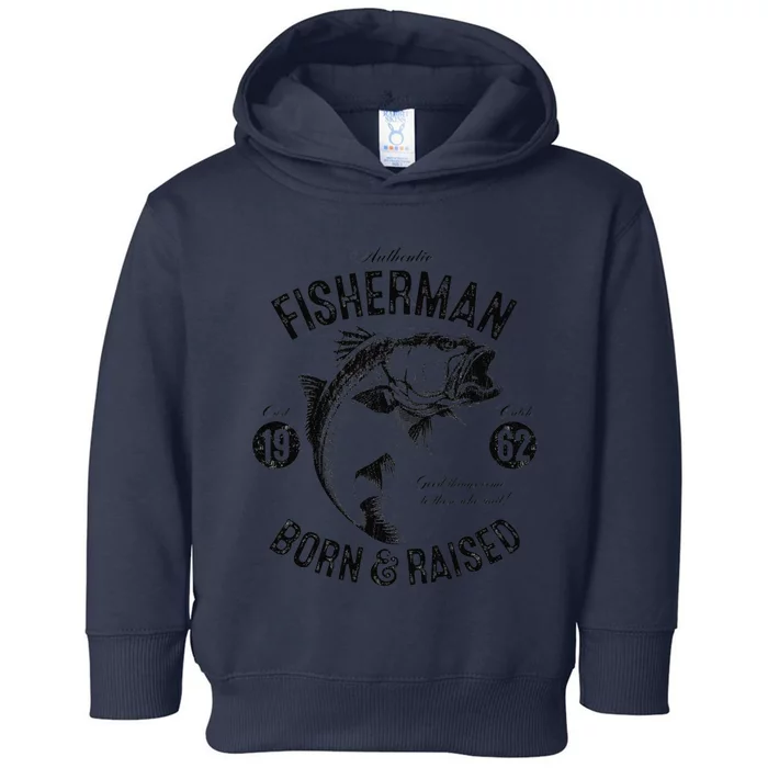 61 Year Old Fisherman Fishing 1962 61st Birthday Toddler Hoodie