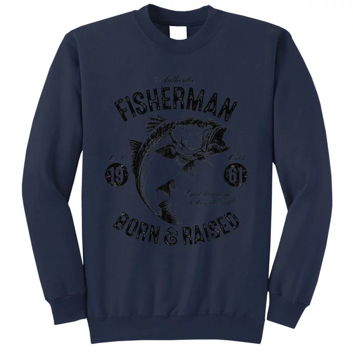 62 Year Old Fisherman Fishing 1961 62nd Birthday Gift Sweatshirt