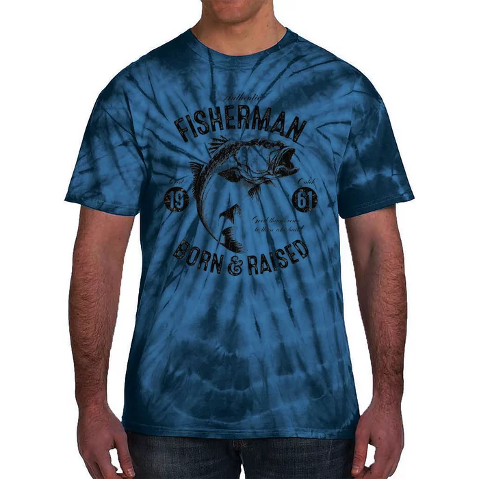 62 Year Old Fisherman Fishing 1961 62nd Birthday Gift Tie-Dye T-Shirt