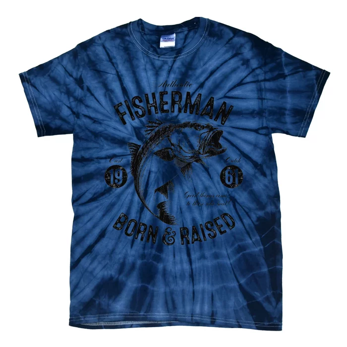 62 Year Old Fisherman Fishing 1961 62nd Birthday Gift Tie-Dye T-Shirt