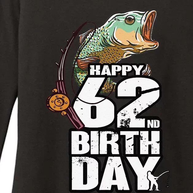 62 Years Old Fishing Fisherman Angler 62nd Birthday Womens CVC Long Sleeve Shirt