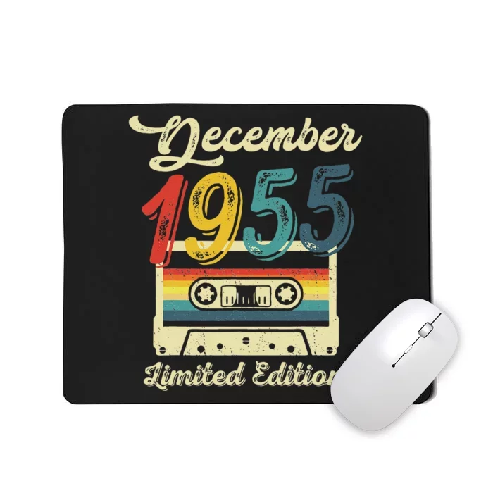 67 Years Old Gift Retro December 1955 Cassette 67th Birthday Mousepad