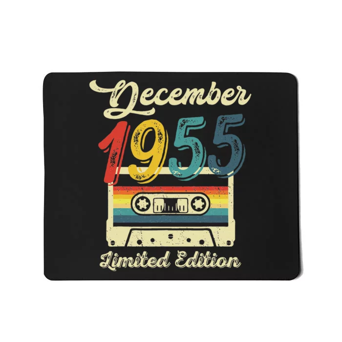 67 Years Old Gift Retro December 1955 Cassette 67th Birthday Mousepad