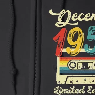 67 Years Old Gift Retro December 1955 Cassette 67th Birthday Full Zip Hoodie