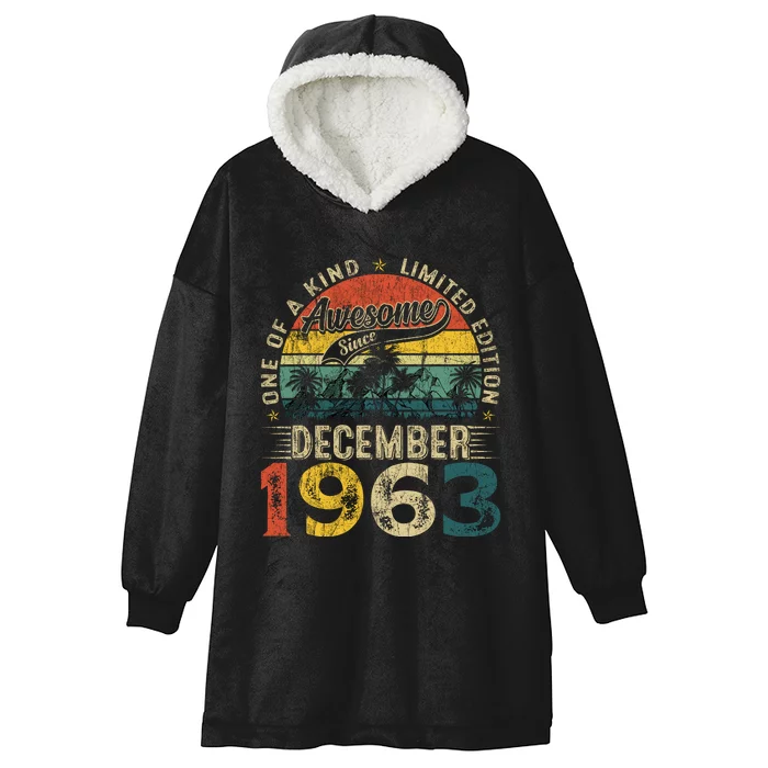 60 Years Old Made In December 1963 60th Birthday Gifts Wo Hooded Wearable Blanket