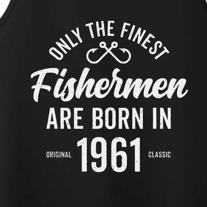 62 Year Old Fisherman Fishing 1961 62nd Birthday Cute Performance Tank