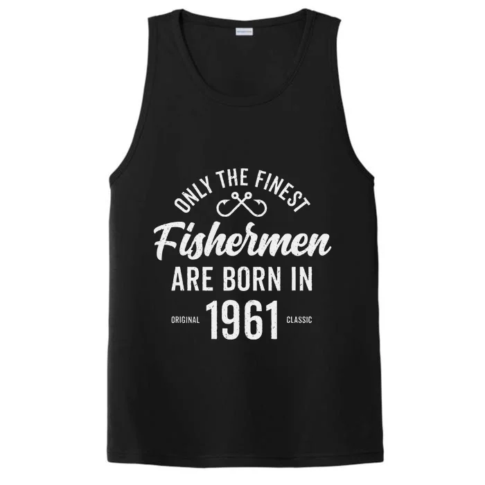 62 Year Old Fisherman Fishing 1961 62nd Birthday Cute Performance Tank