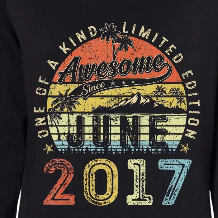 6 Year Old Awesome Since June 2017 6th Birthday Womens California Wash Sweatshirt