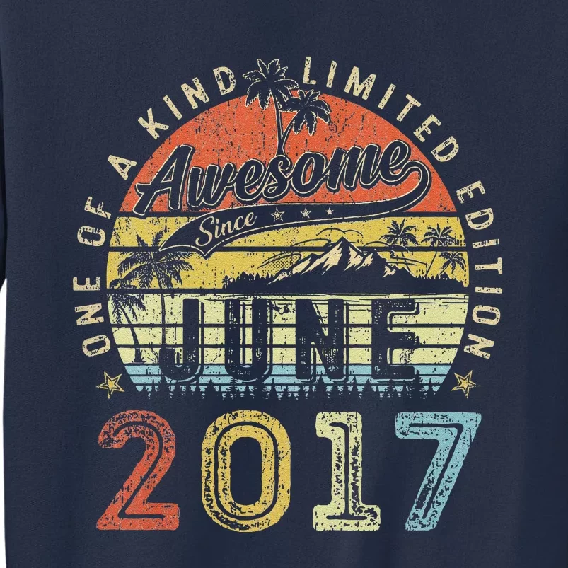 6 Year Old Awesome Since June 2017 6th Birthday Sweatshirt