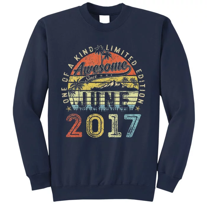 6 Year Old Awesome Since June 2017 6th Birthday Sweatshirt