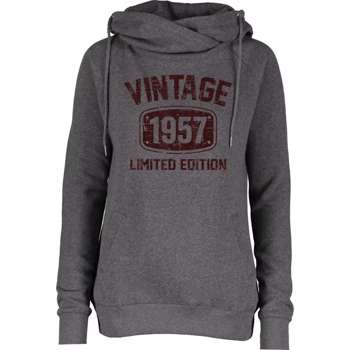 66 Years Old Vintage 1957 Limited Edition 66th Birthday Womens Funnel Neck Pullover Hood