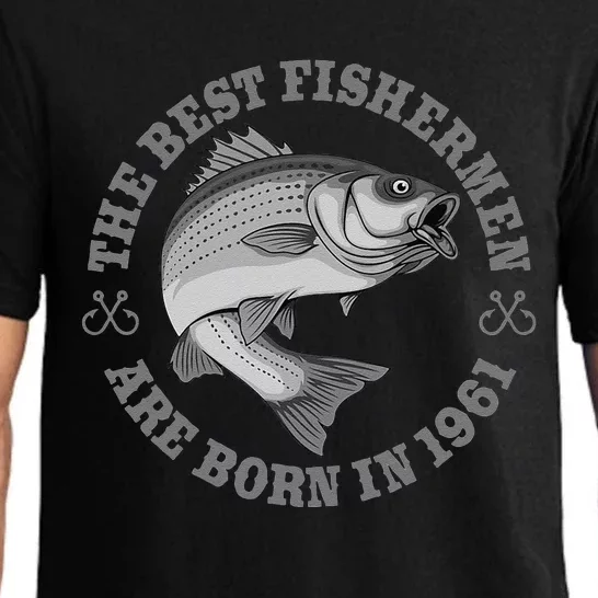 62 Year Old Fisherman Fishing 1961 62nd Birthday Funny Pajama Set