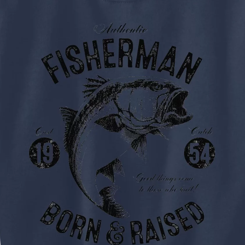 69 Year Old Fisherman Fishing 1954 69th Birthday Gift Kids Sweatshirt