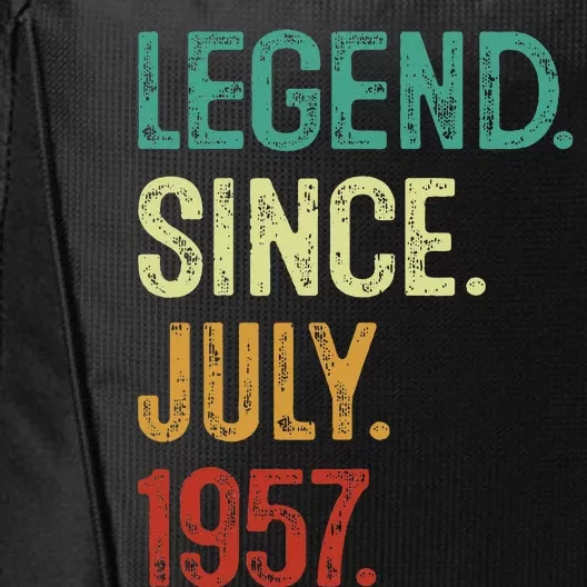 66 Years Old Legend Since July 1957 66th Birthday City Backpack