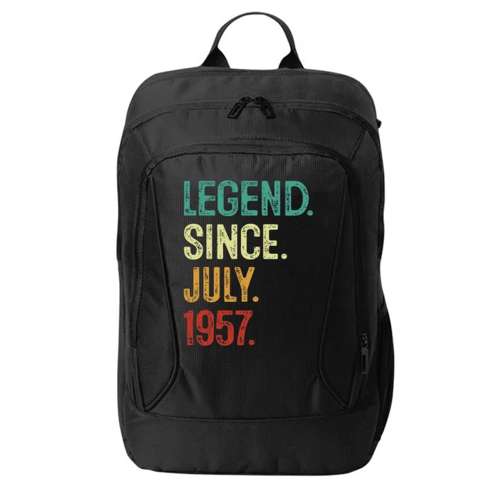 66 Years Old Legend Since July 1957 66th Birthday City Backpack