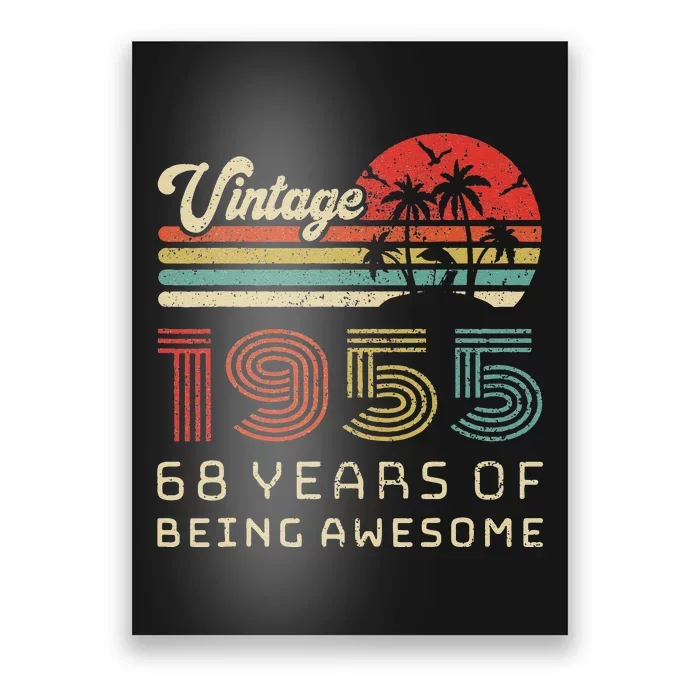 68 Year Old Birthday Vintage 1955 68th Birthday Love Poster