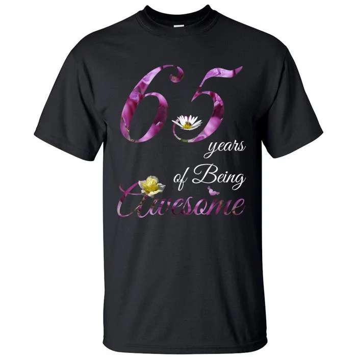 65 Year Old Shirt Awesome Floral 1958 65th Birthday Gift Tall T-Shirt