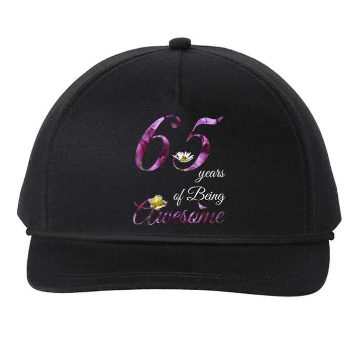 65 Year Old Shirt Awesome Floral 1958 65th Birthday Gift Snapback Five-Panel Rope Hat