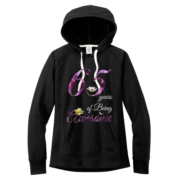 65 Year Old Shirt Awesome Floral 1958 65th Birthday Gift Women's Fleece Hoodie