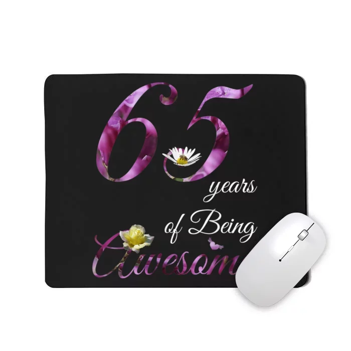 65 Year Old Shirt Awesome Floral 1958 65th Birthday Gift Mousepad