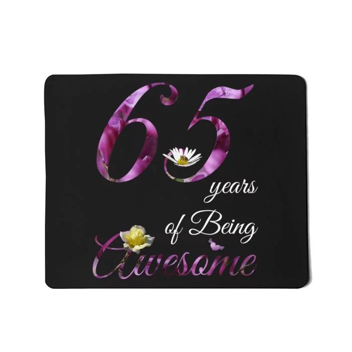 65 Year Old Shirt Awesome Floral 1958 65th Birthday Gift Mousepad