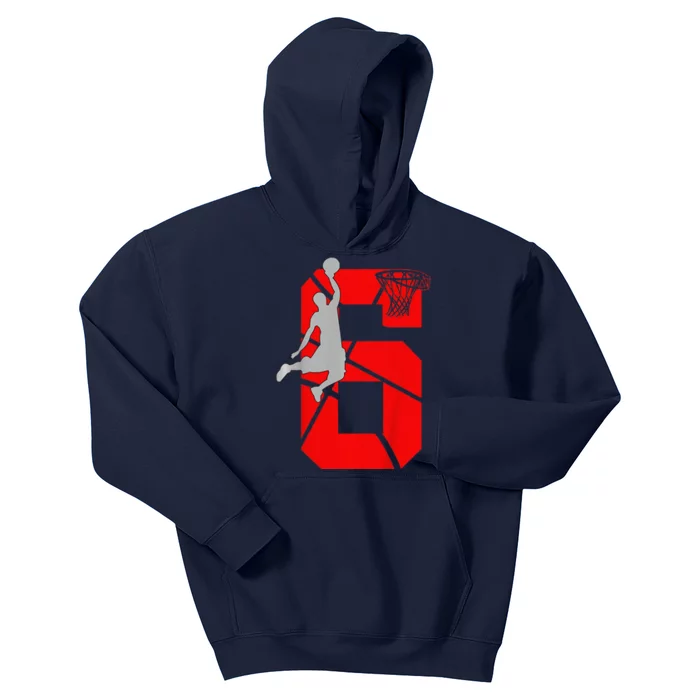 6 Year Old 6th Basketball Birthday Partytheme Kids Hoodie