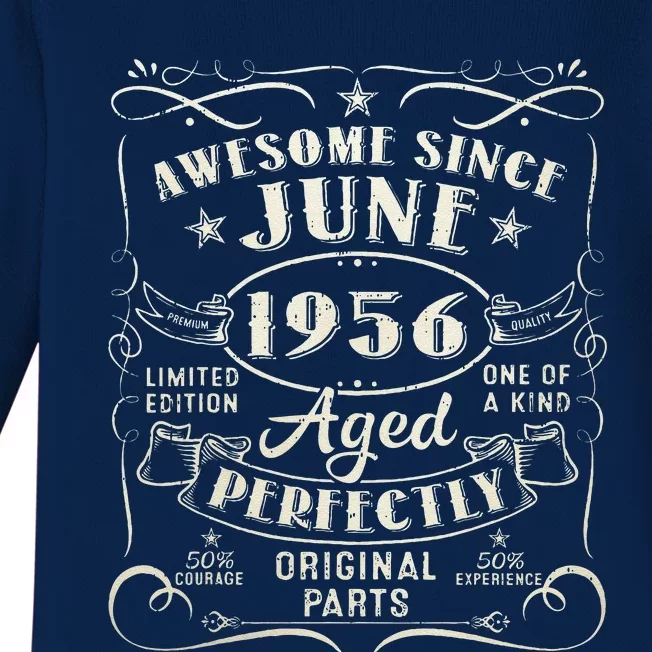 67 Year Old Awesome Since June 1956 67th Birthday Baby Long Sleeve Bodysuit