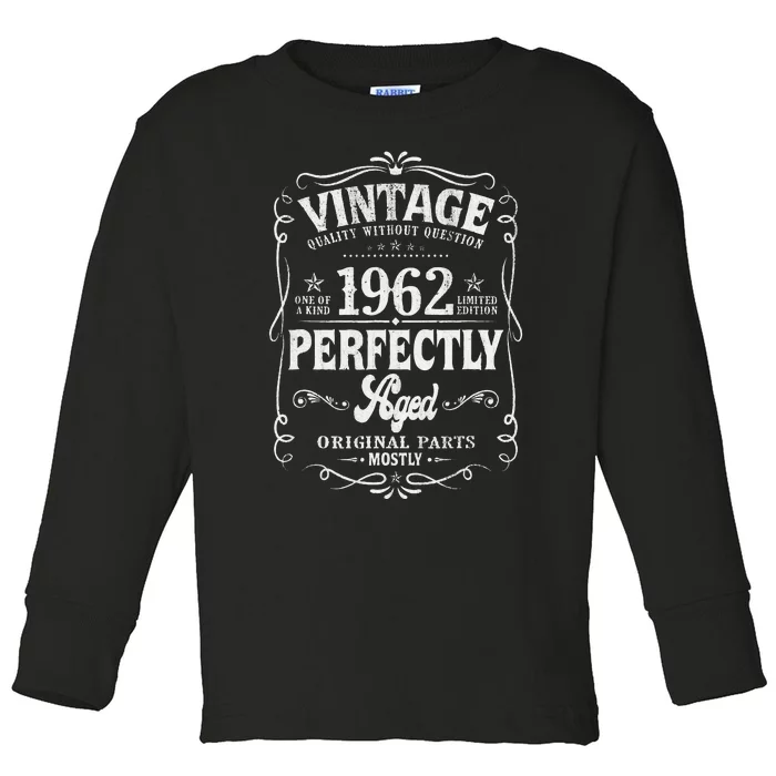 60 Year Old Vintage 1962 60th Birthday Gifts Made In 1962 Toddler Long Sleeve Shirt