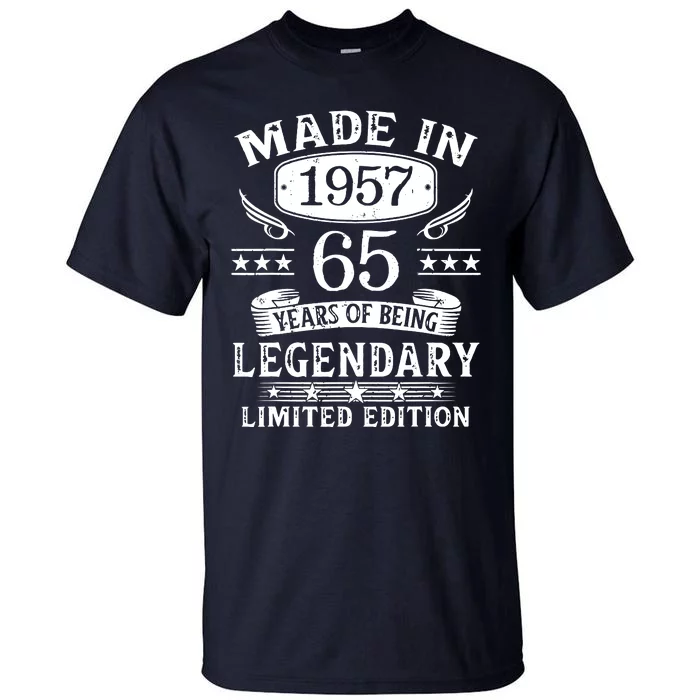 65 Years Old Made In 1957 Shirt 65th Birthday Gift Tall T-Shirt