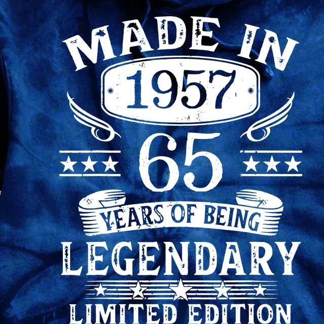 65 Years Old Made In 1957 Shirt 65th Birthday Gift Tie Dye Hoodie