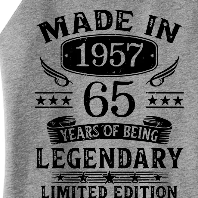 65 Years Old Made In 1957 Shirt 65th Birthday Gift Women’s Perfect Tri Rocker Tank