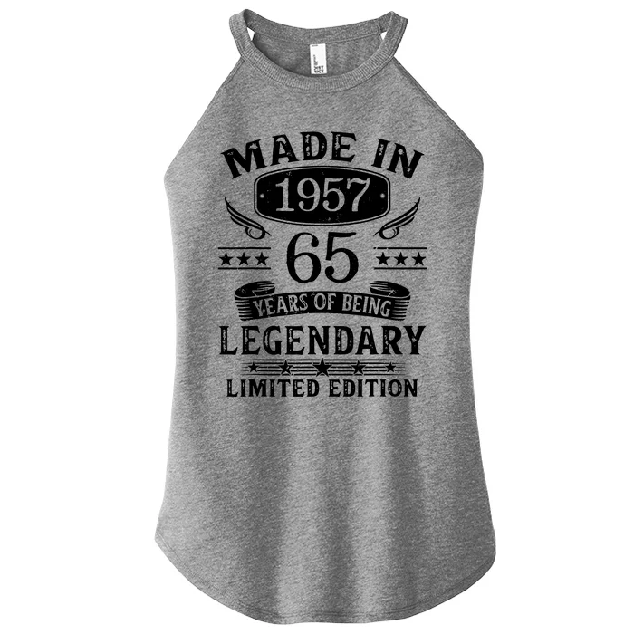 65 Years Old Made In 1957 Shirt 65th Birthday Gift Women’s Perfect Tri Rocker Tank