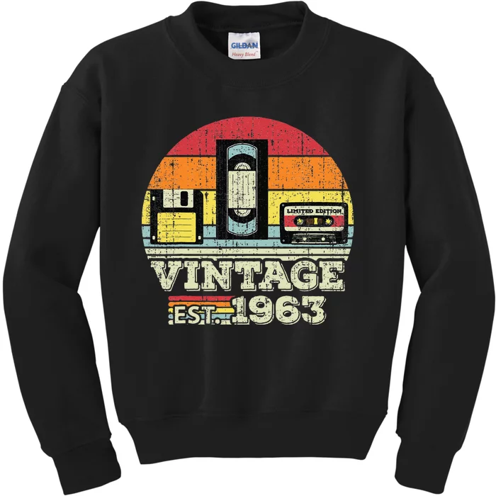 60 Year Old Vintage 1963 60th Birthday Gifts For Women Kids Sweatshirt