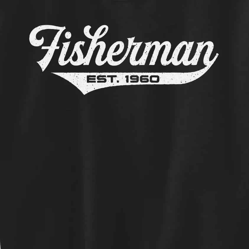 63 Year Old Fisherman Fishing 1960 63rd Birthday Cute Kids Sweatshirt