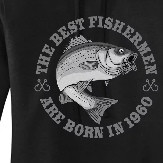 63 Year Old Fisherman Fishing 1960 63rd Birthday Funny Women's Pullover Hoodie