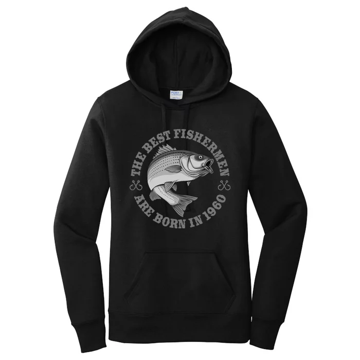 63 Year Old Fisherman Fishing 1960 63rd Birthday Funny Women's Pullover Hoodie