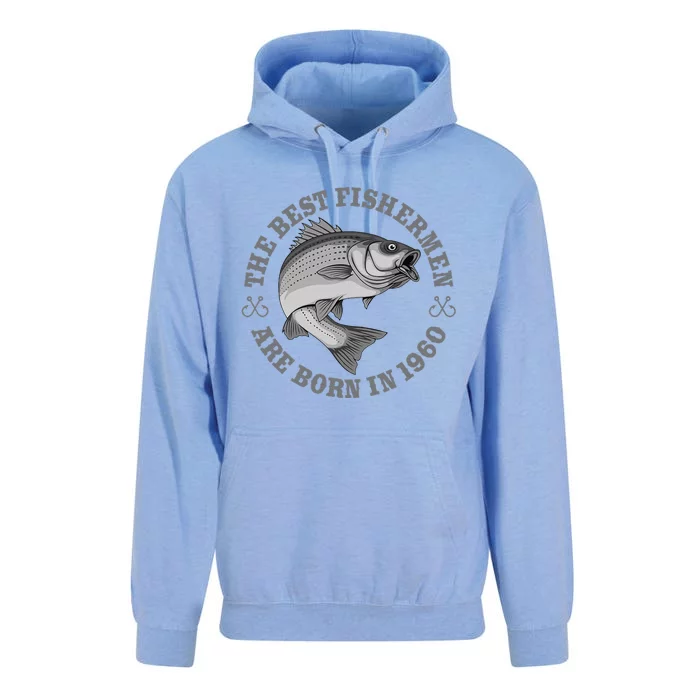 63 Year Old Fisherman Fishing 1960 63rd Birthday Funny Unisex Surf Hoodie