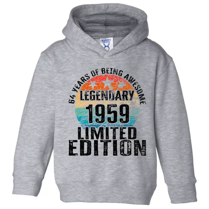 64 Years Of Being Awesome Vintage 1959 Limited Edition Toddler Hoodie