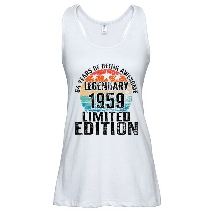 64 Years Of Being Awesome Vintage 1959 Limited Edition Ladies Essential Flowy Tank