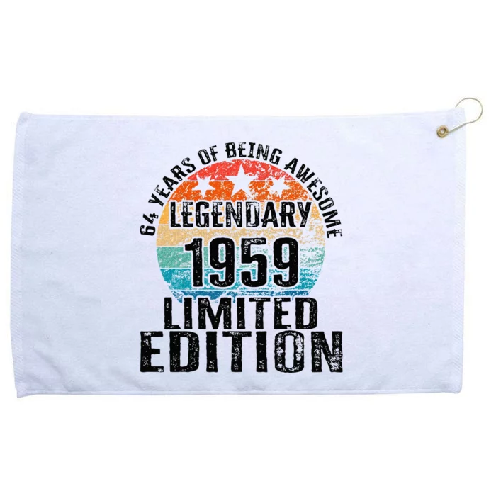 64 Years Of Being Awesome Vintage 1959 Limited Edition Grommeted Golf Towel