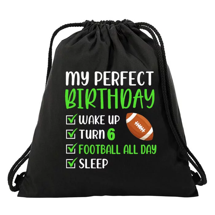 6 Year Old American Football Birthday Party 6th Boy Player Drawstring Bag