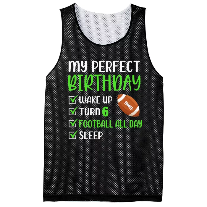 6 Year Old American Football Birthday Party 6th Boy Player Mesh Reversible Basketball Jersey Tank